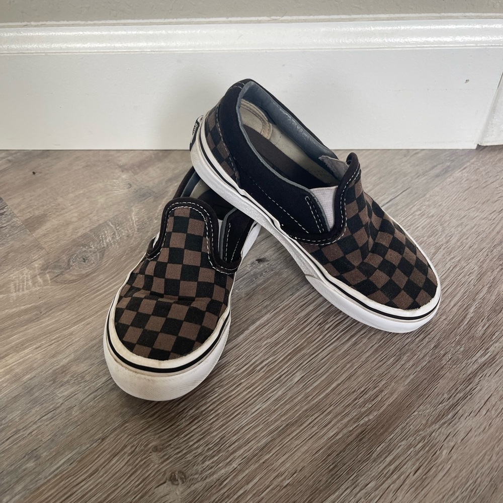 Toddler slip on checkered vans size 11